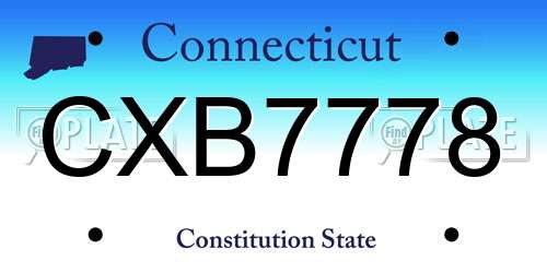 CXB7778 Connecticut License Plate