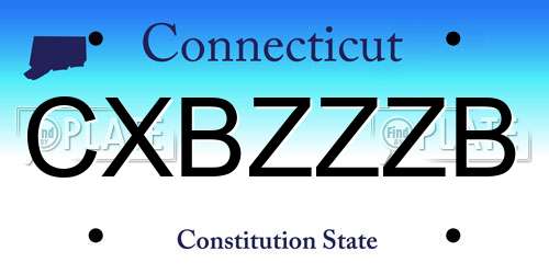 CXBZZZB Connecticut License Plate