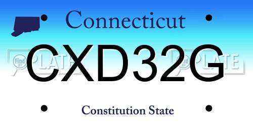 CXD32G Connecticut License Plate