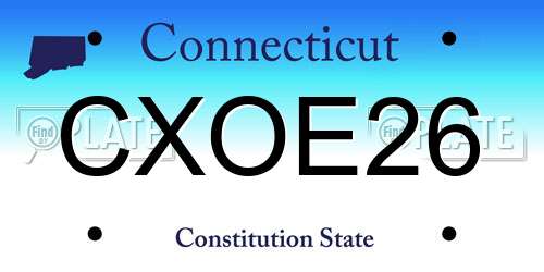 CXOE26 Connecticut License Plate