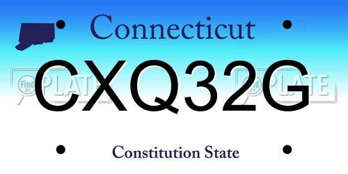 CXQ32G Connecticut License Plate