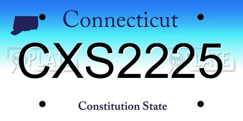 CXS2225 Connecticut License Plate