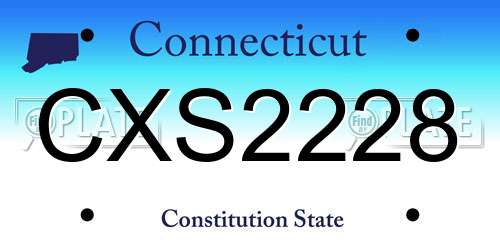 CXS2228 Connecticut License Plate