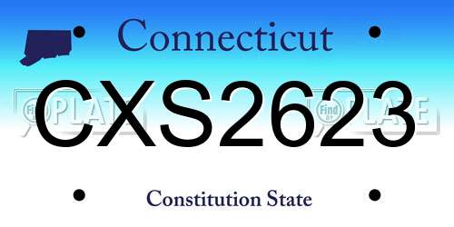 CXS2623 Connecticut License Plate