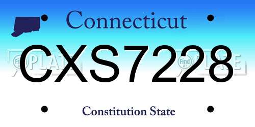 CXS7228 Connecticut License Plate