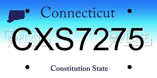 CXS7275 Connecticut License Plate