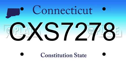 CXS7278 Connecticut License Plate