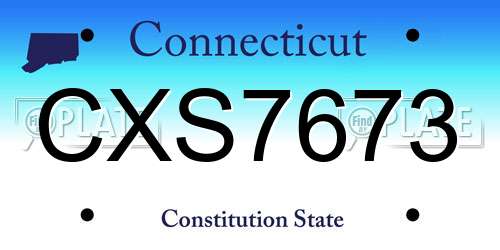 CXS7673 Connecticut License Plate