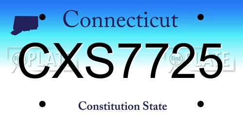 CXS7725 Connecticut License Plate