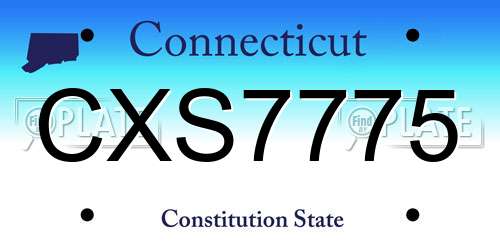 CXS7775 Connecticut License Plate