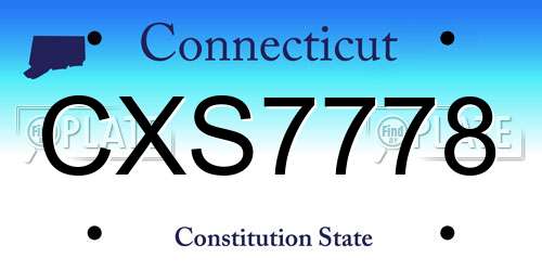 CXS7778 Connecticut License Plate