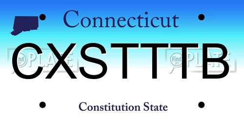 CXSTTTB Connecticut License Plate