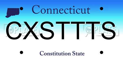CXSTTTS Connecticut License Plate