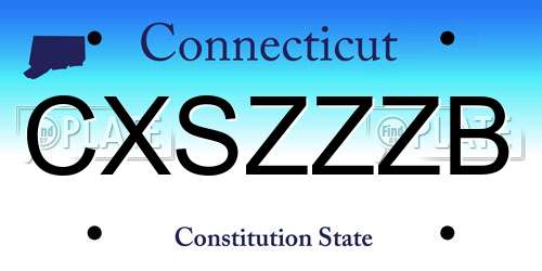 CXSZZZB Connecticut License Plate