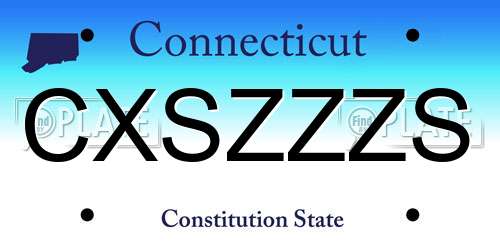 CXSZZZS Connecticut License Plate