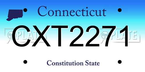 CXT2271 Connecticut License Plate