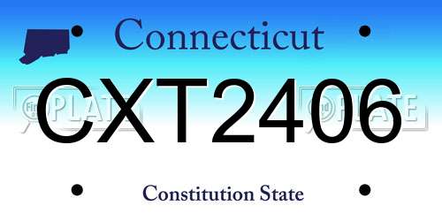 CXT2406 Connecticut License Plate