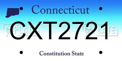CXT2721 Connecticut License Plate