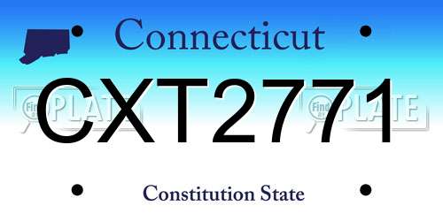 CXT2771 Connecticut License Plate