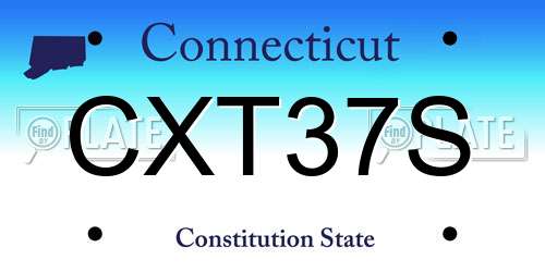CXT37S Connecticut License Plate