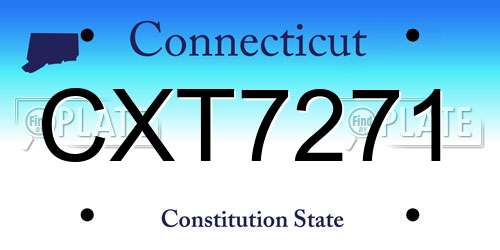 CXT7271 Connecticut License Plate