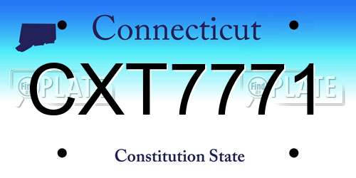 CXT7771 Connecticut License Plate