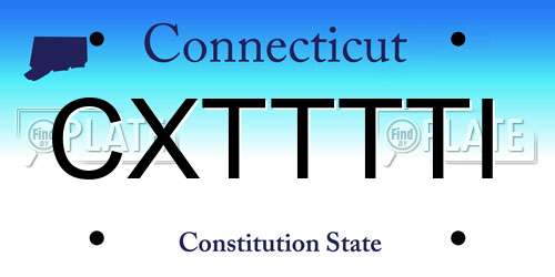 CXTTTTI Connecticut License Plate