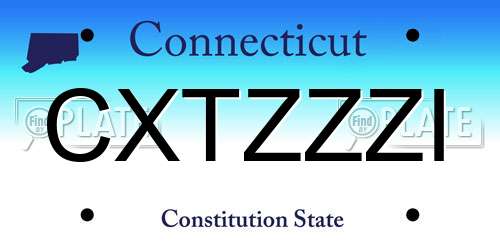 CXTZZZI Connecticut License Plate
