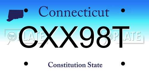 CXX98T Connecticut License Plate