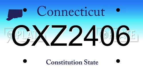 CXZ2406 Connecticut License Plate