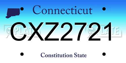 CXZ2721 Connecticut License Plate