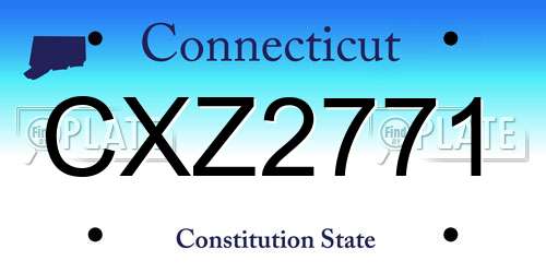 CXZ2771 Connecticut License Plate