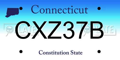 CXZ37B Connecticut License Plate