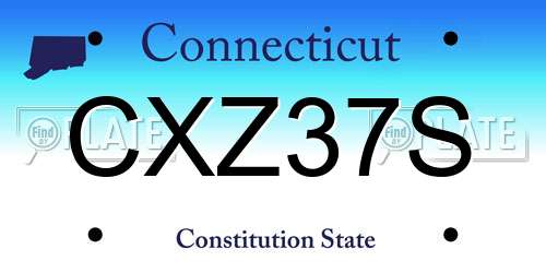 CXZ37S Connecticut License Plate