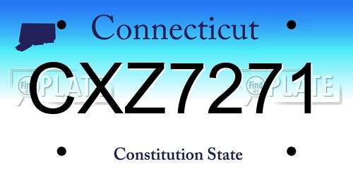 CXZ7271 Connecticut License Plate