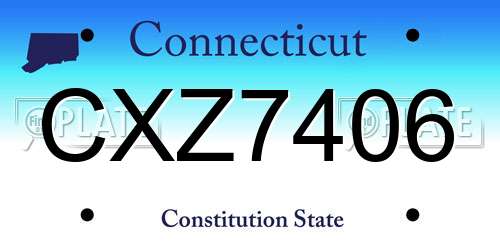 CXZ7406 Connecticut License Plate