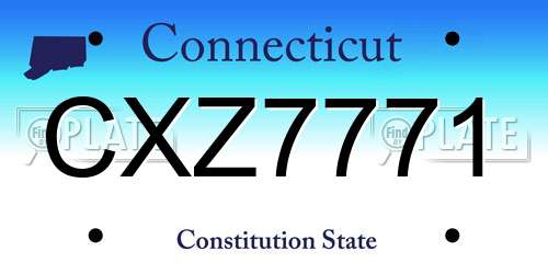 CXZ7771 Connecticut License Plate