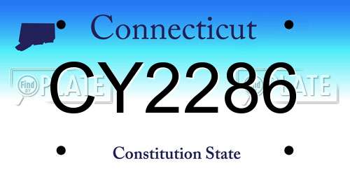 CY2286 Connecticut License Plate