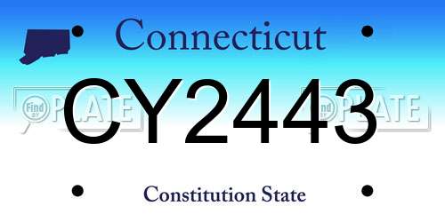 CY2443 Connecticut License Plate
