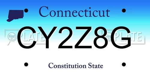 CY2Z8G Connecticut License Plate