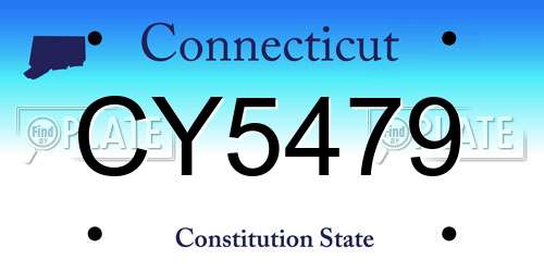 CY5479 Connecticut License Plate