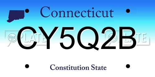 CY5Q2B Connecticut License Plate
