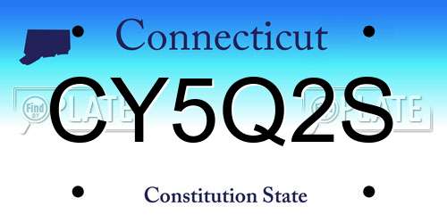 CY5Q2S Connecticut License Plate