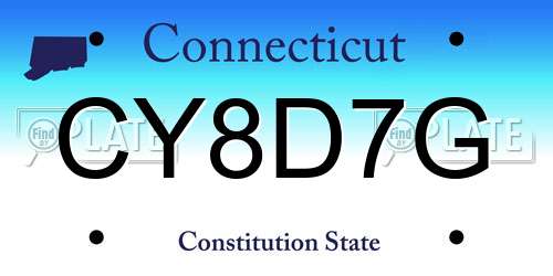 CY8D7G Connecticut License Plate