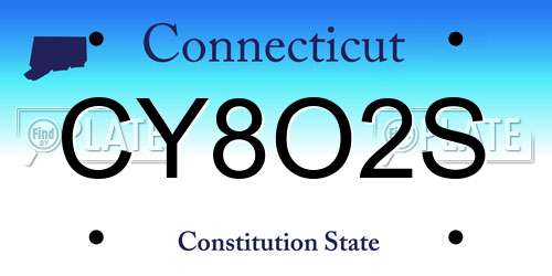 CY8O2S Connecticut License Plate