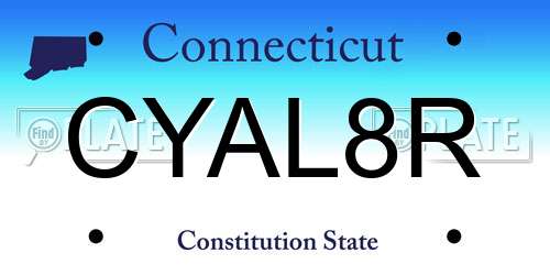 CYAL8R Connecticut License Plate