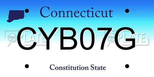 CYB07G Connecticut License Plate