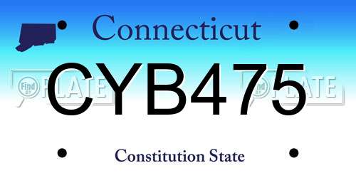 CYB475 Connecticut License Plate