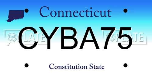 CYBA75 Connecticut License Plate