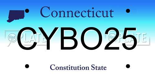CYBO25 Connecticut License Plate
